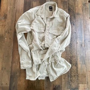 Zara men’s khaki denim relaxed fit shirt jacket
